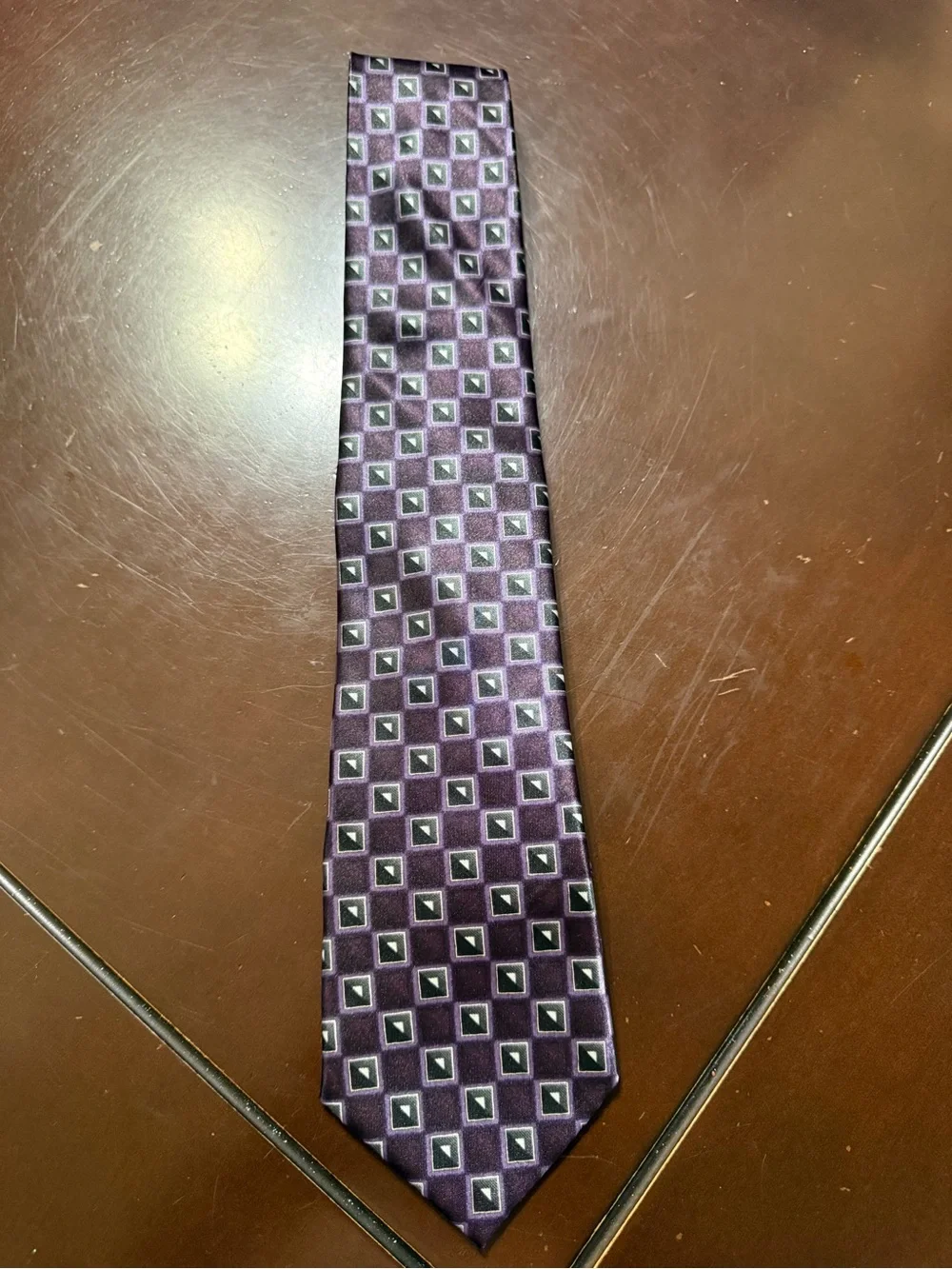 Beverly Hills Polo Club Purple Geometric Men's Tie